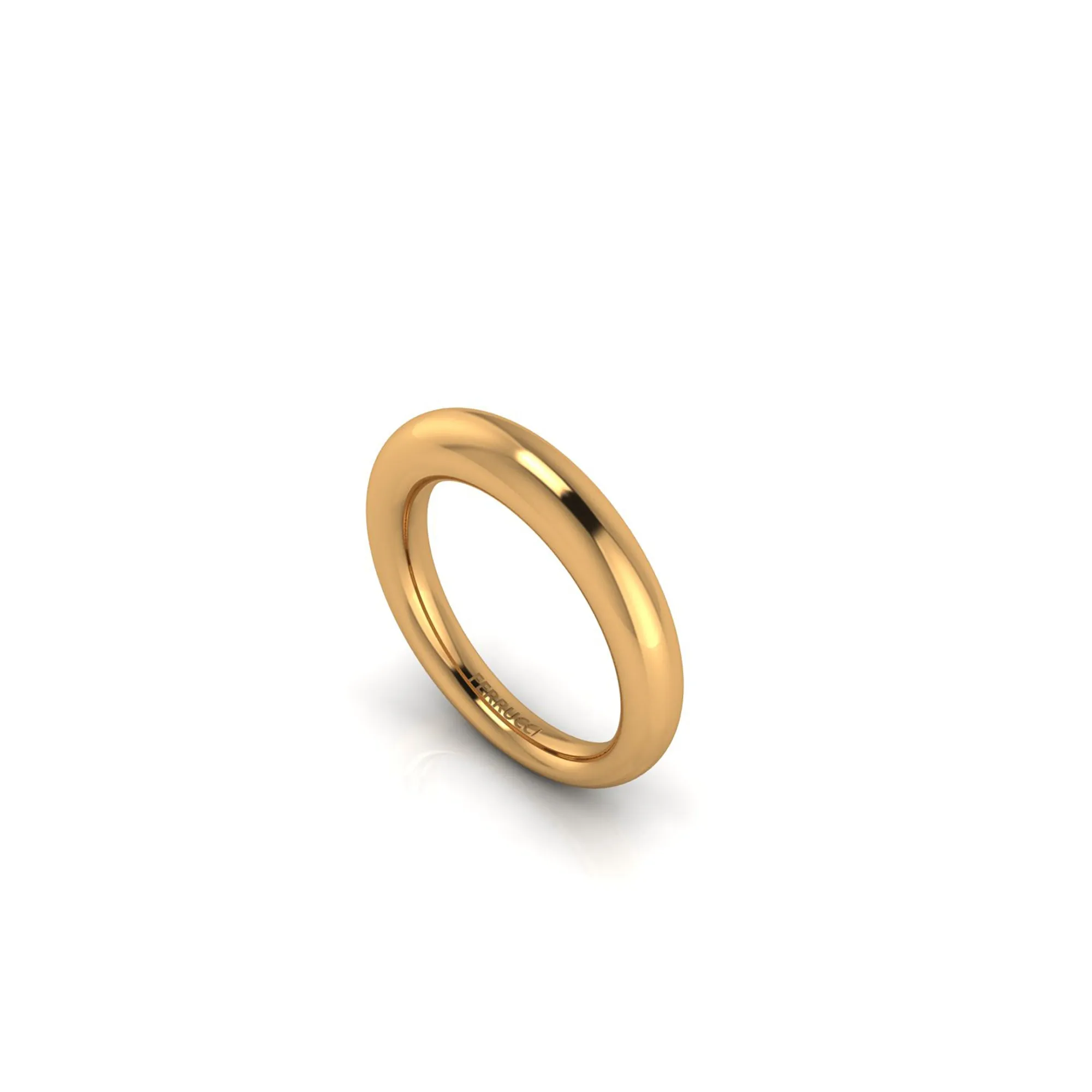 18 Karat Solid Yellow Gold Rounded Band