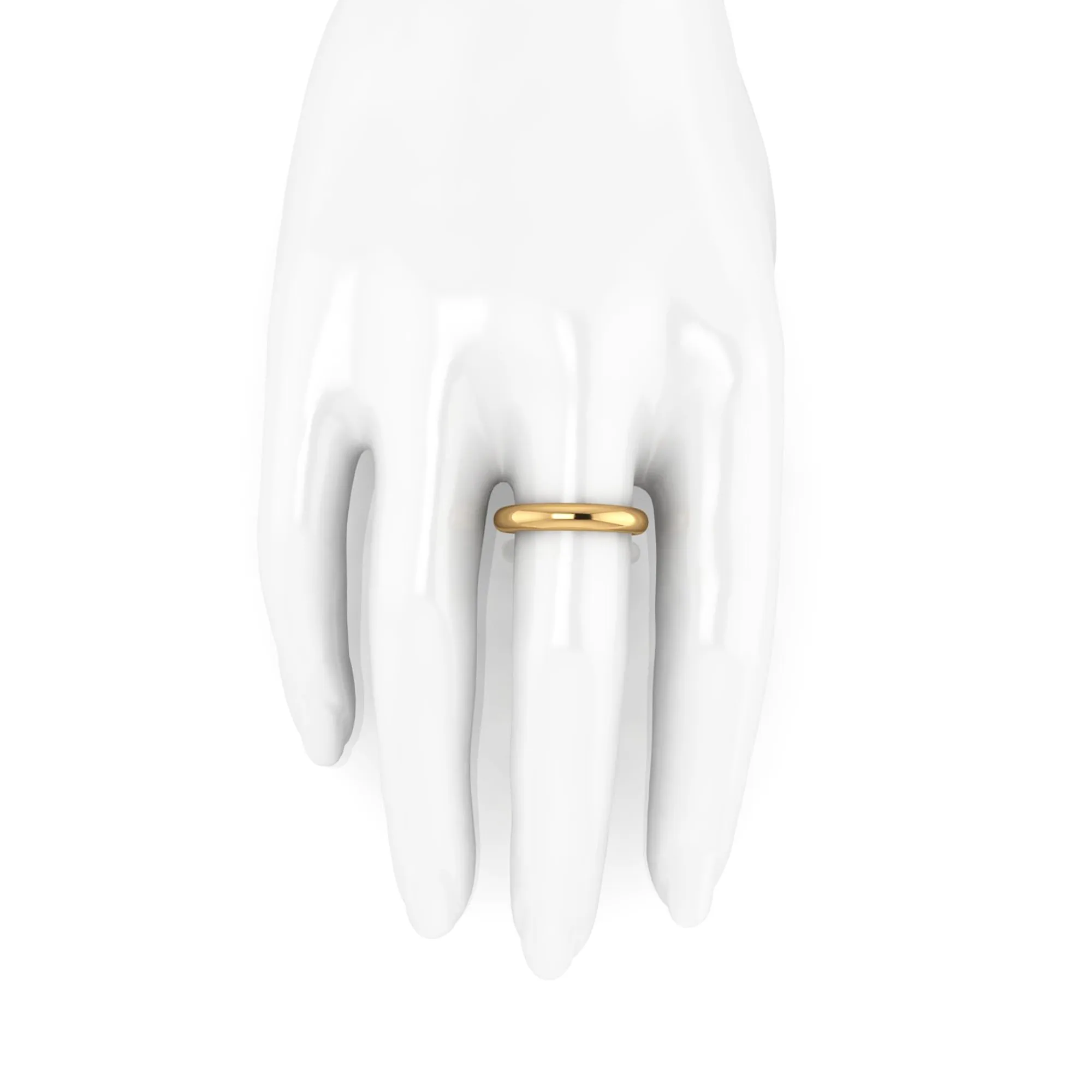 18 Karat Solid Yellow Gold Rounded Band