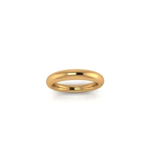 18 Karat Solid Yellow Gold Rounded Band