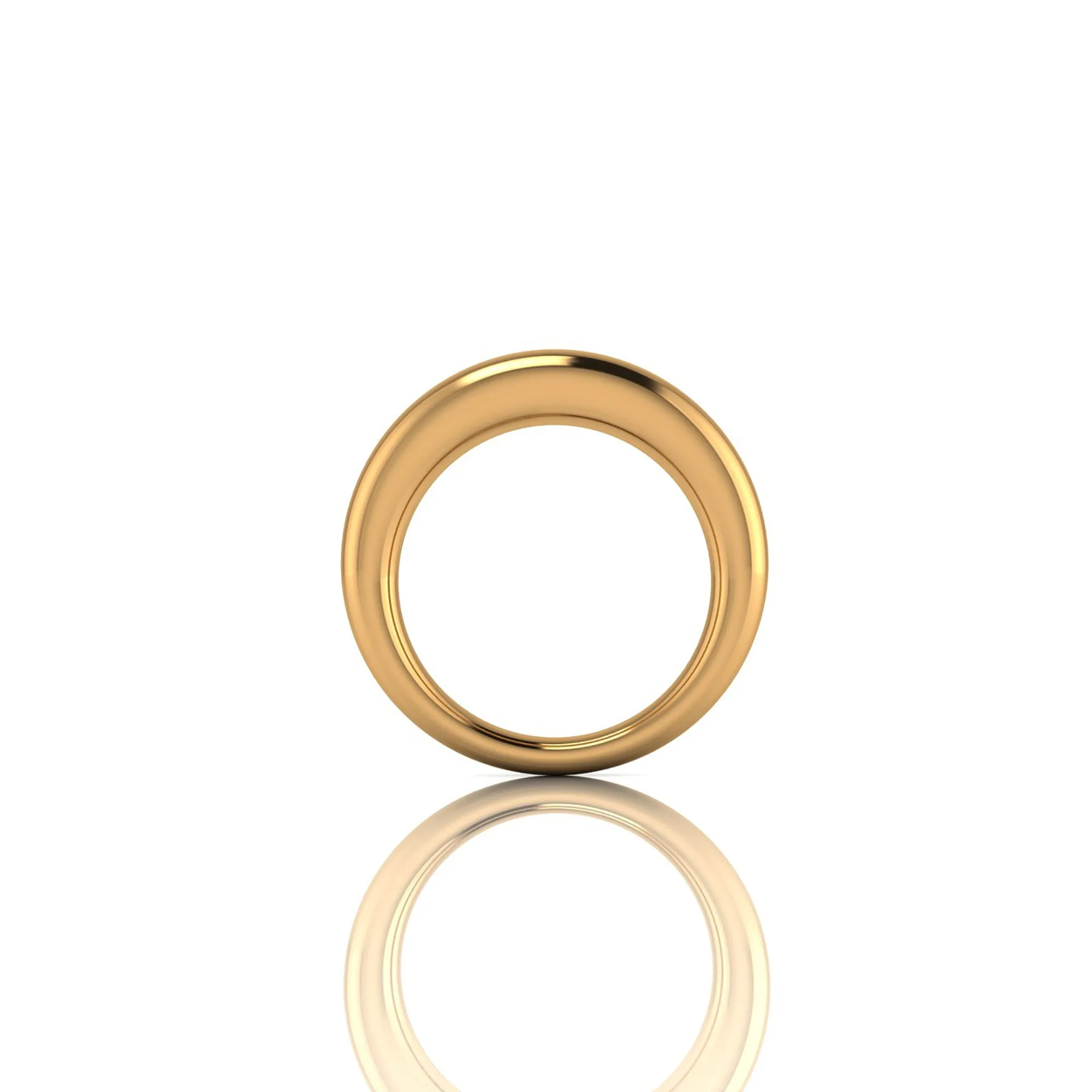 18 Karat Solid Yellow Gold Rounded Band