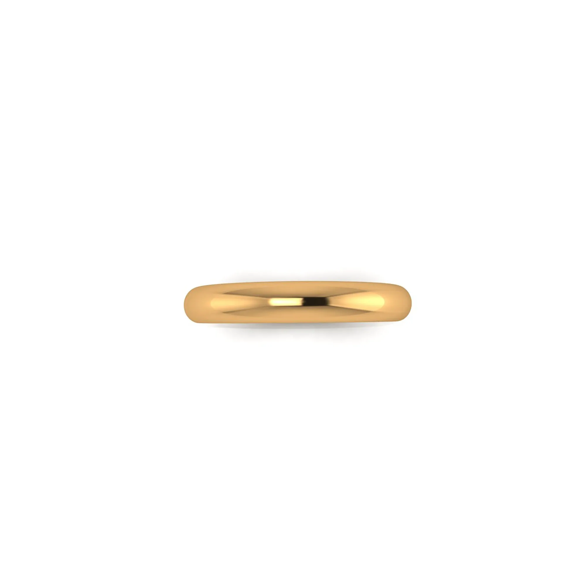 18 Karat Solid Yellow Gold Rounded Band
