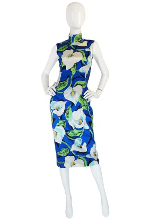 1990s Dolce and Gabbana Stretch Silk Floral Dress