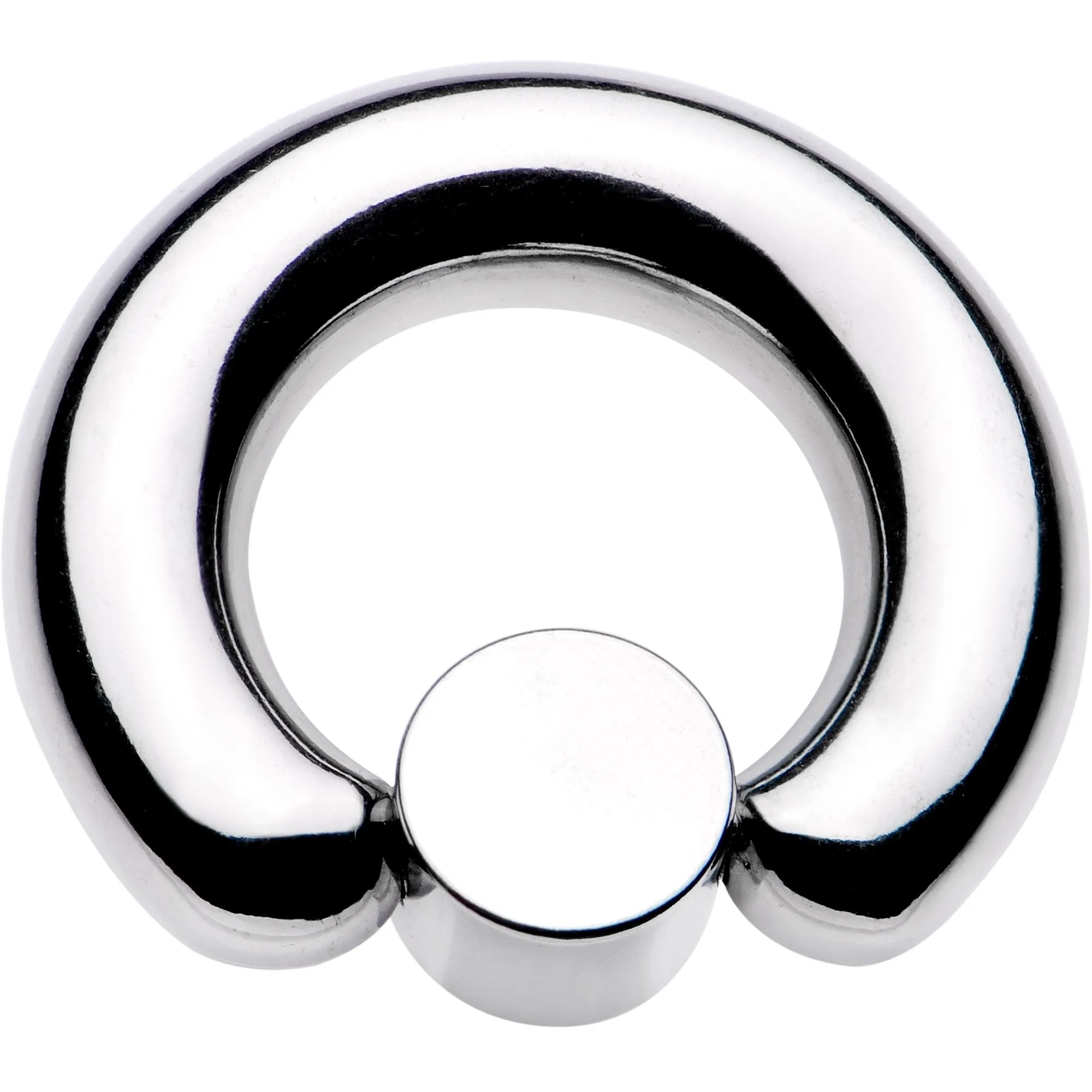 2 Gauge 9/16 White Faux Opal 8mm Disc BCR Captive Ring
