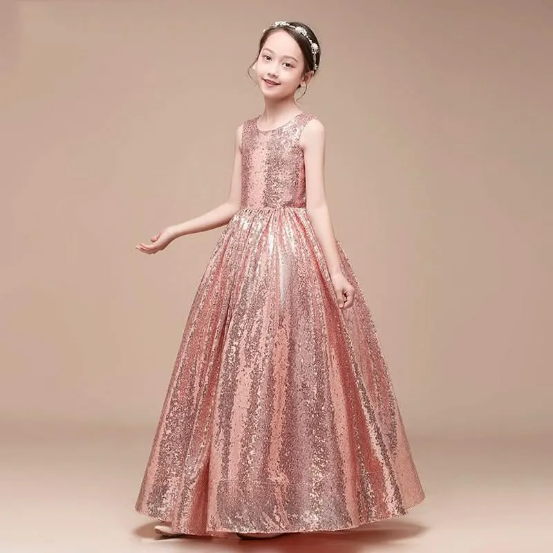 A Shiny Dream Dress for Little Princesses Glittering Holiday Princess Gown Exquisite Design for a Fairytale Look