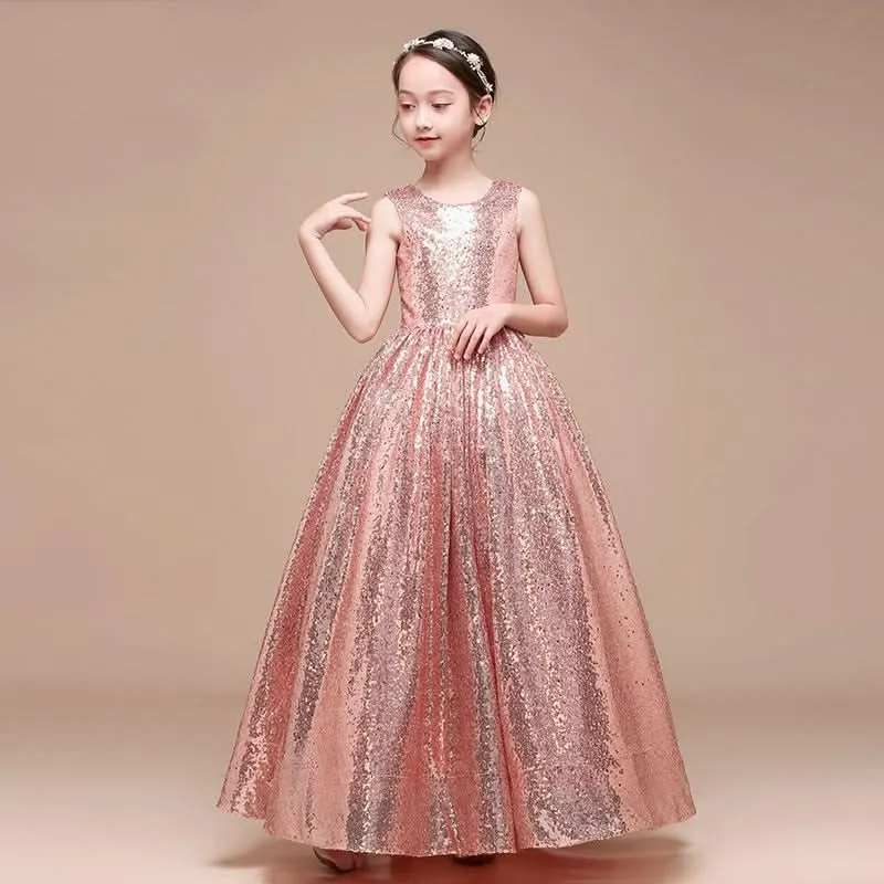 A Shiny Dream Dress for Little Princesses Glittering Holiday Princess Gown Exquisite Design for a Fairytale Look