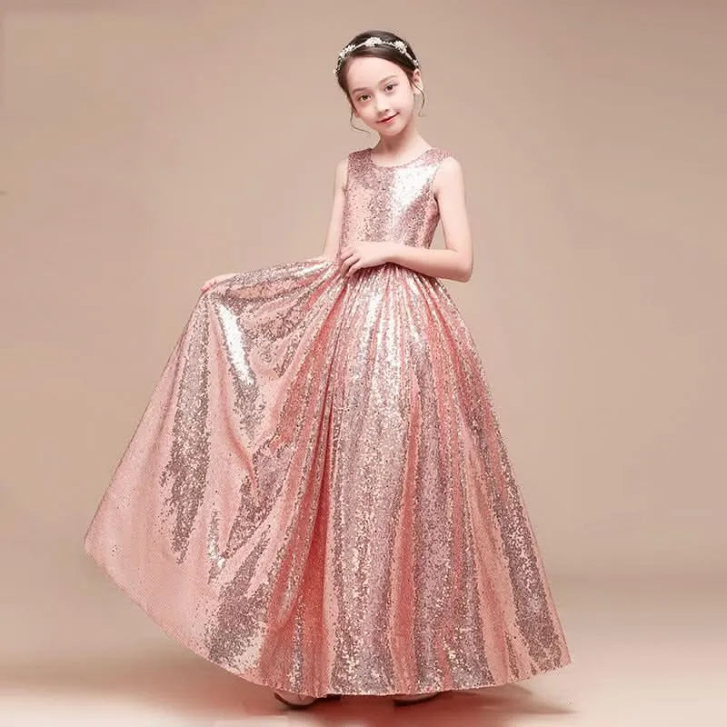A Shiny Dream Dress for Little Princesses Glittering Holiday Princess Gown Exquisite Design for a Fairytale Look