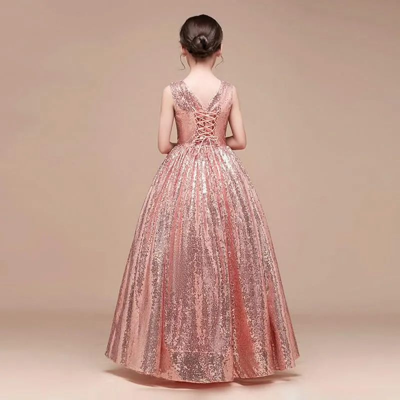 A Shiny Dream Dress for Little Princesses Glittering Holiday Princess Gown Exquisite Design for a Fairytale Look
