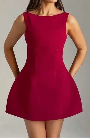 Alessandra mini dress-wine
