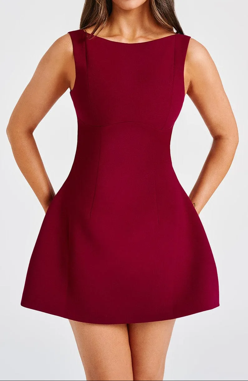 Alessandra mini dress-wine