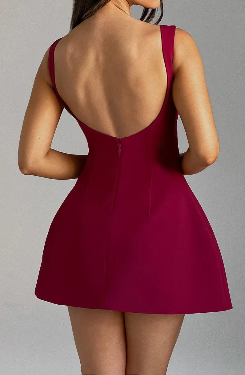Alessandra mini dress-wine