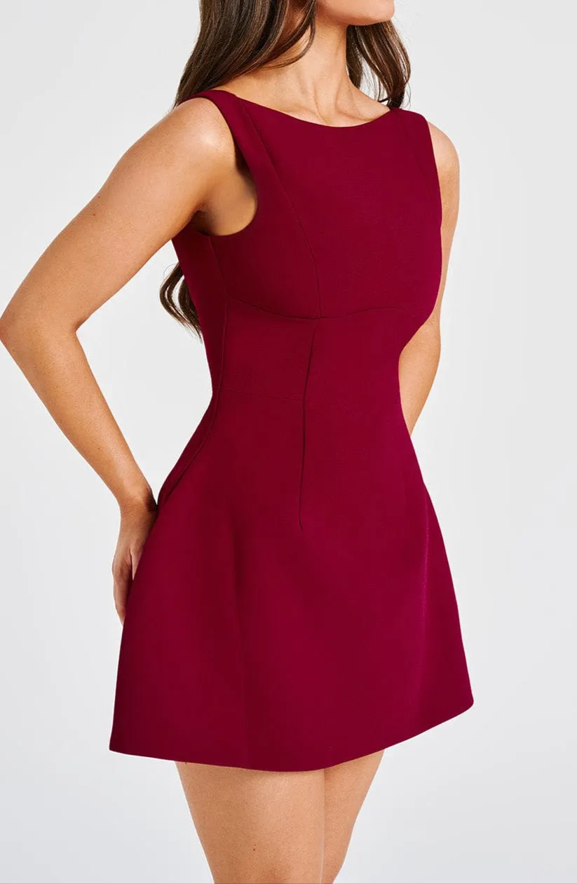 Alessandra mini dress-wine