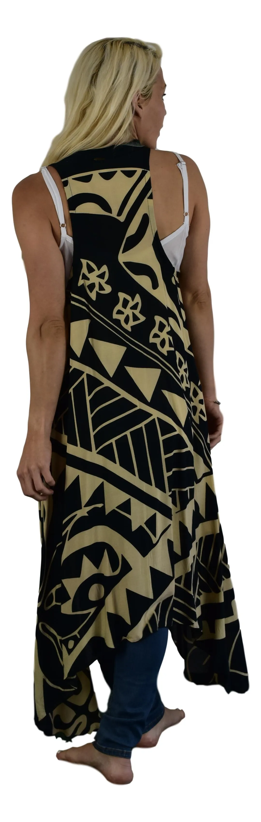 Aloha Royale - Magic Sarong - Rounded Corners - Hawaiian Turtle - Black & Cream