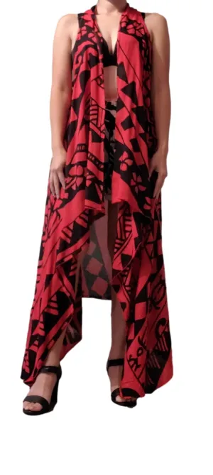 Aloha Royale - Magic Sarong - Rounded Corners - Holoholo - Red & Black