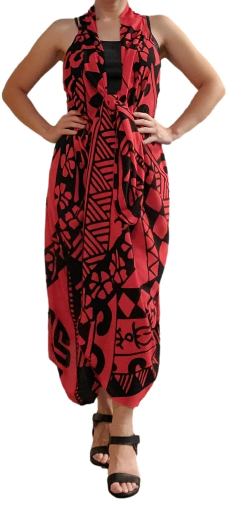 Aloha Royale - Magic Sarong - Rounded Corners - Holoholo - Red & Black