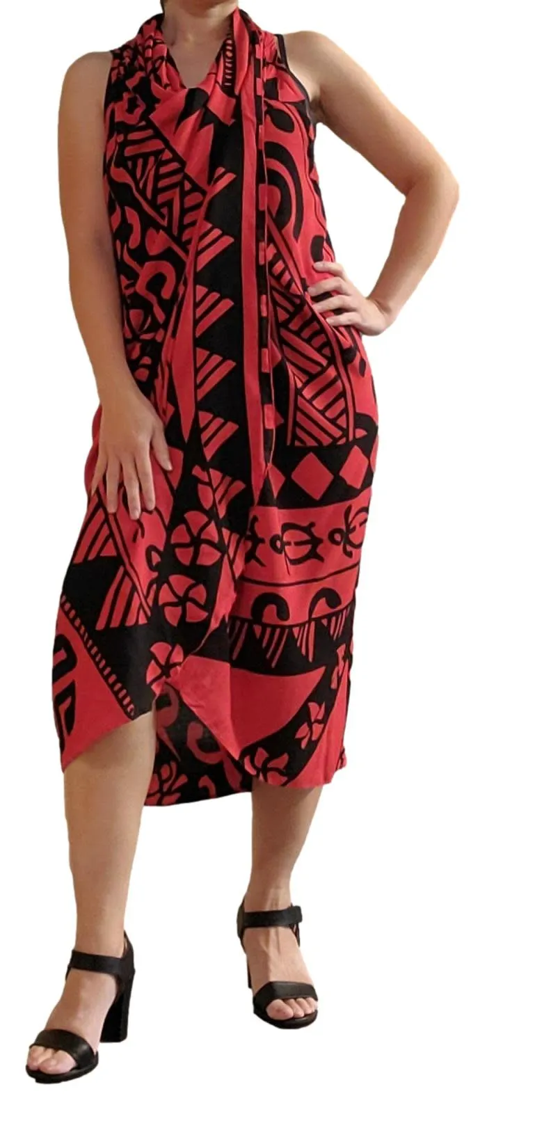 Aloha Royale - Magic Sarong - Rounded Corners - Holoholo - Red & Black