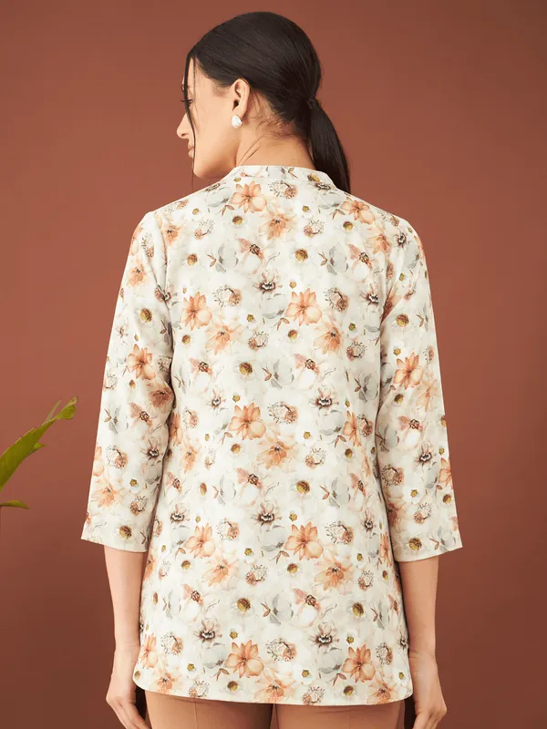Altea Floral Collared Tunic - Multicolor