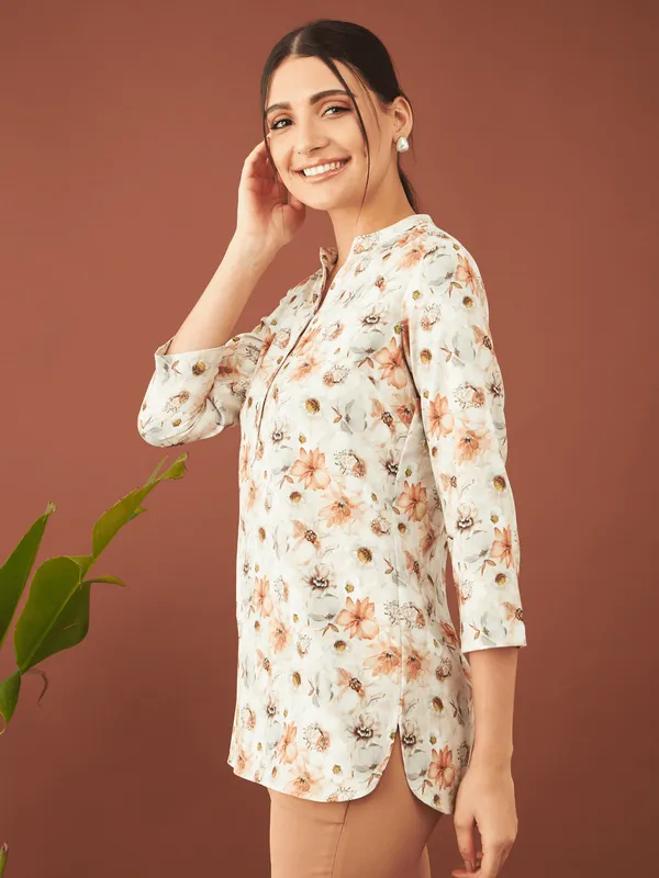 Altea Floral Collared Tunic - Multicolor