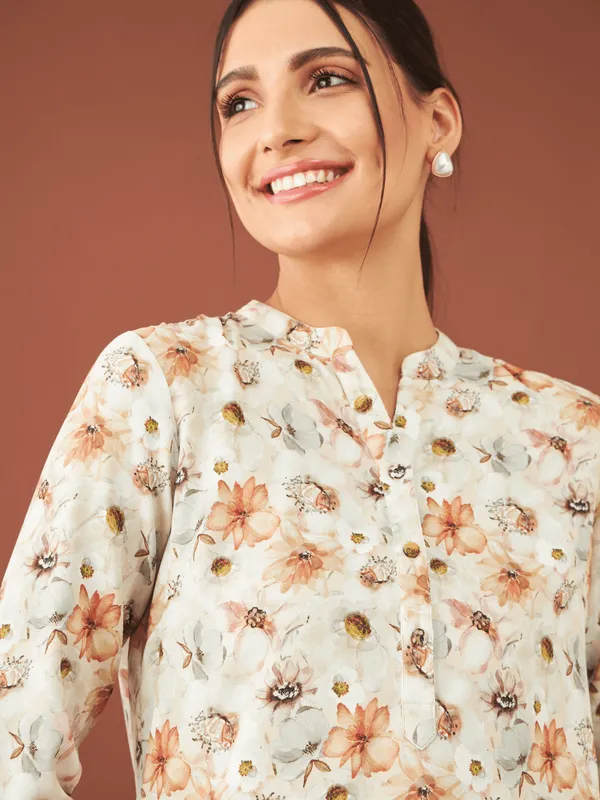 Altea Floral Collared Tunic - Multicolor
