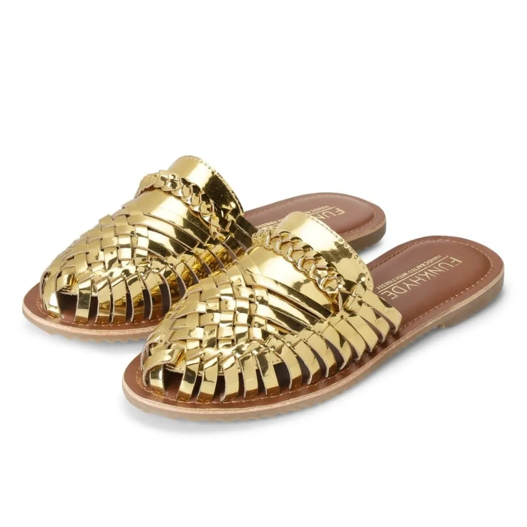Amurra Gold Huarache Mules