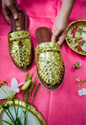 Amurra Gold Huarache Mules