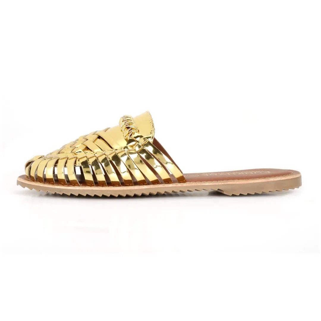 Amurra Gold Huarache Mules