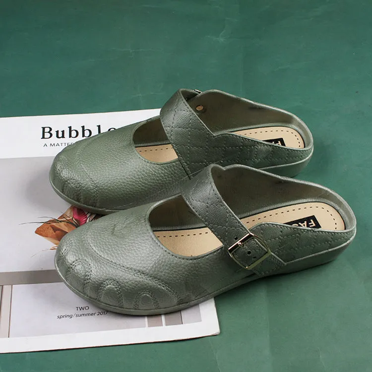 Baotou Flat Semi Slippers Women