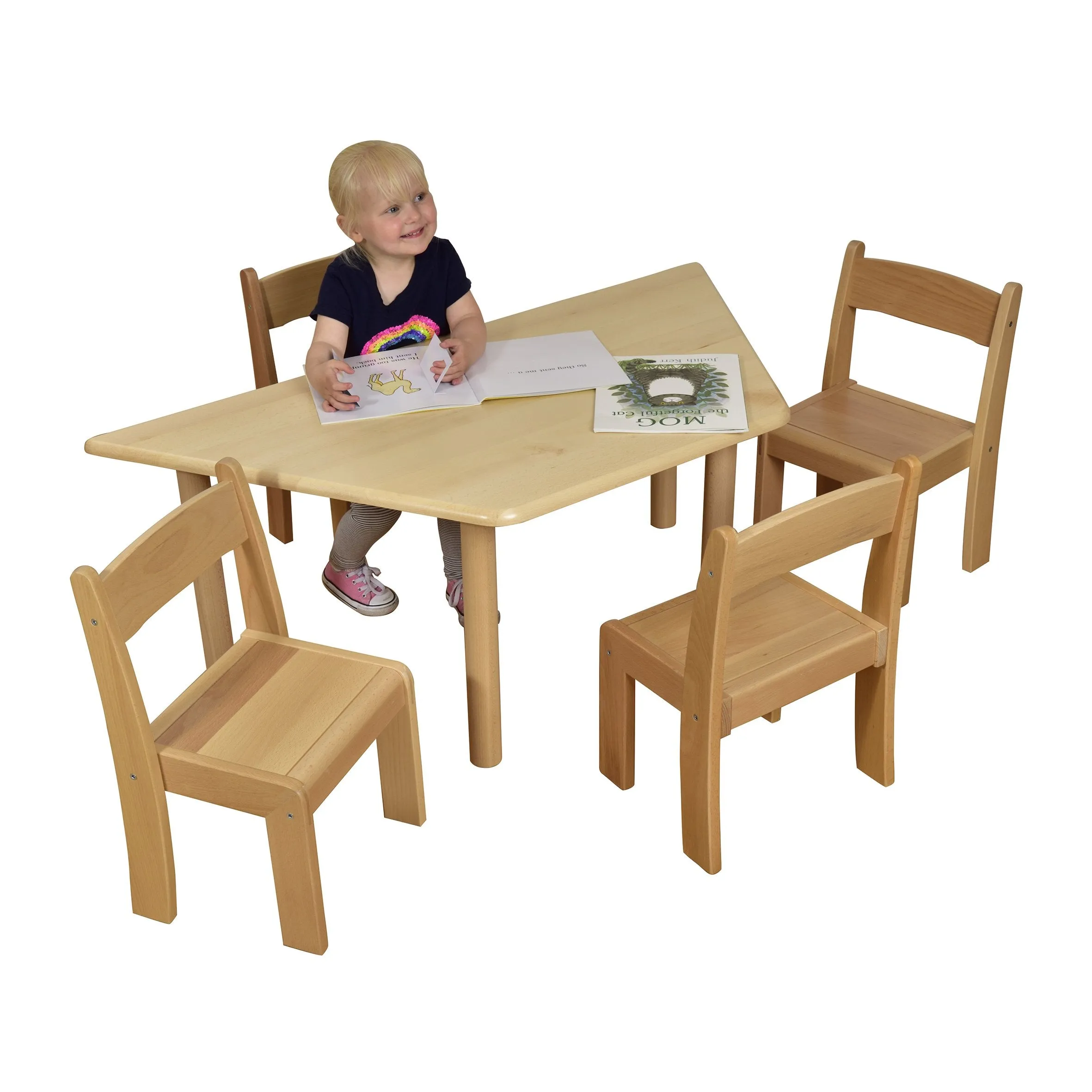 Beechwood Trapezoid Table H580mm