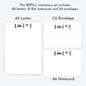 Beefeater Britain Letter & Card Writing Set - REFILL