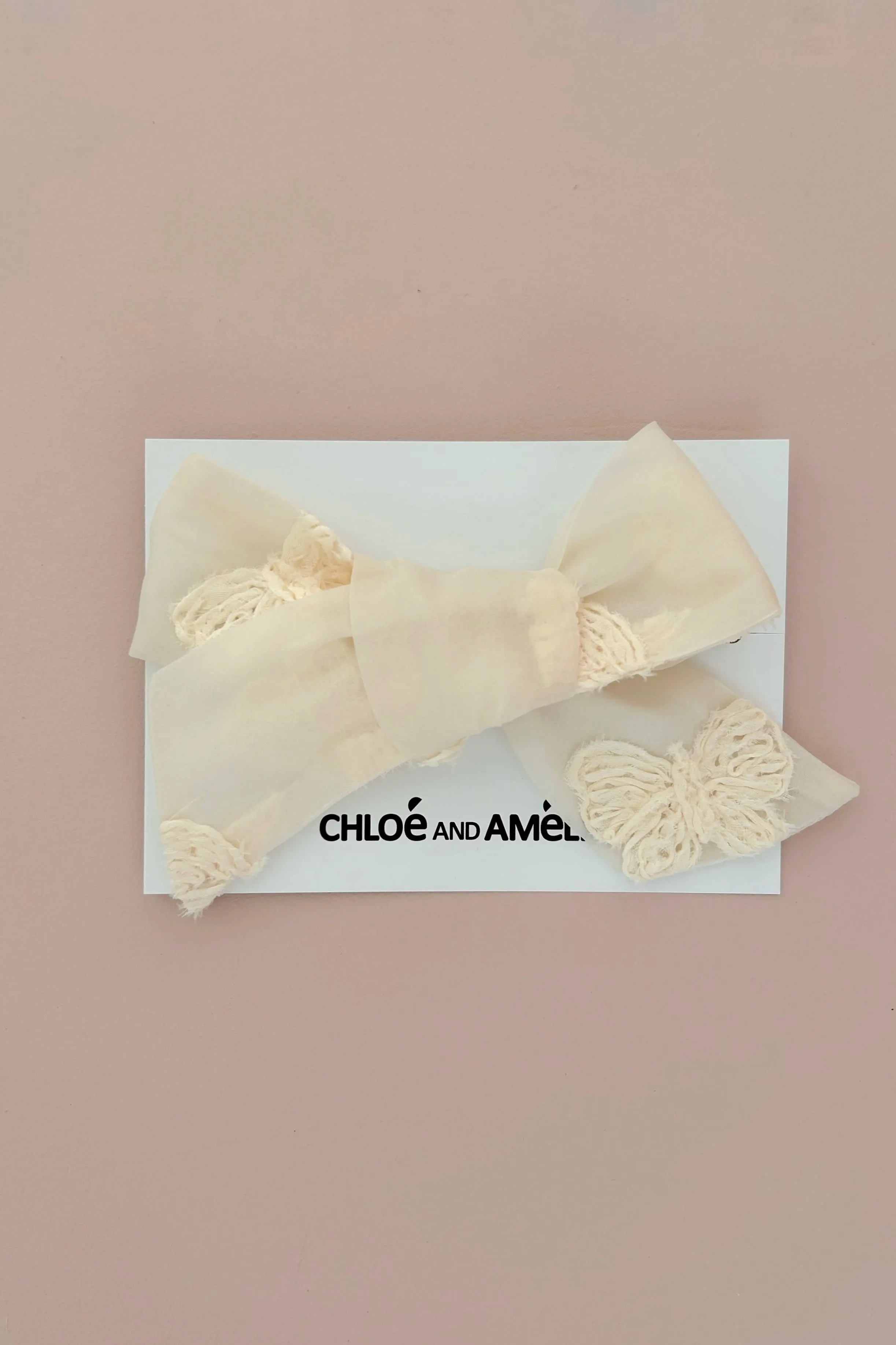Big Bow Hair Accessory - Vanilla Rainbows & Butterflies