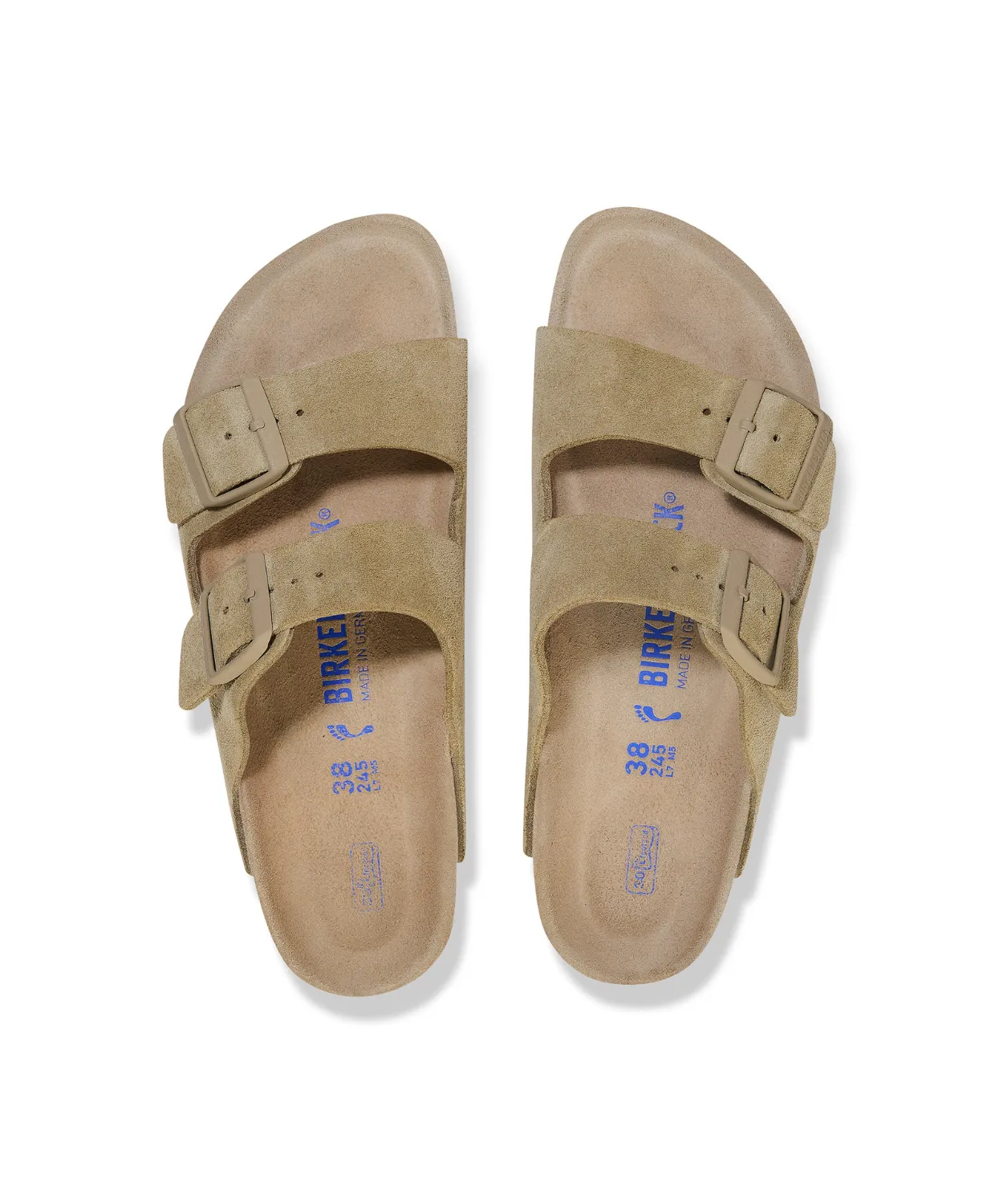 Birkenstock Arizona Suede Leather Faded Khaki Soft Footbed Sandals