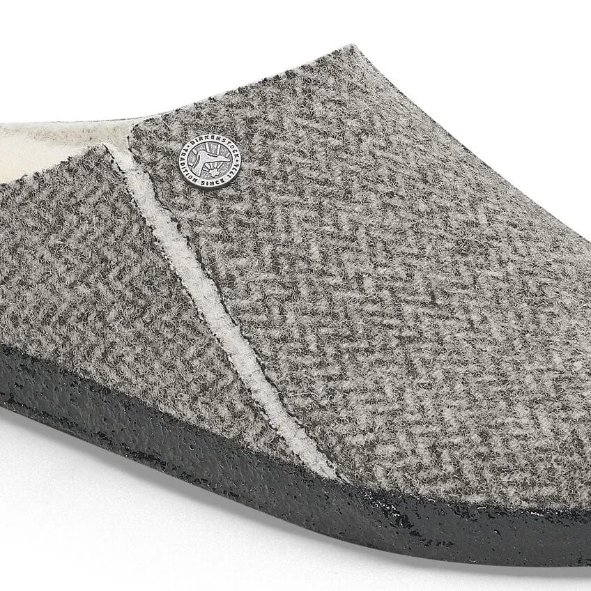 Birkenstock Zermatt Wool Felt Shearling Herringbone Gray