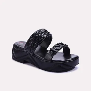 Black Chunky Casual Slippers 0413151