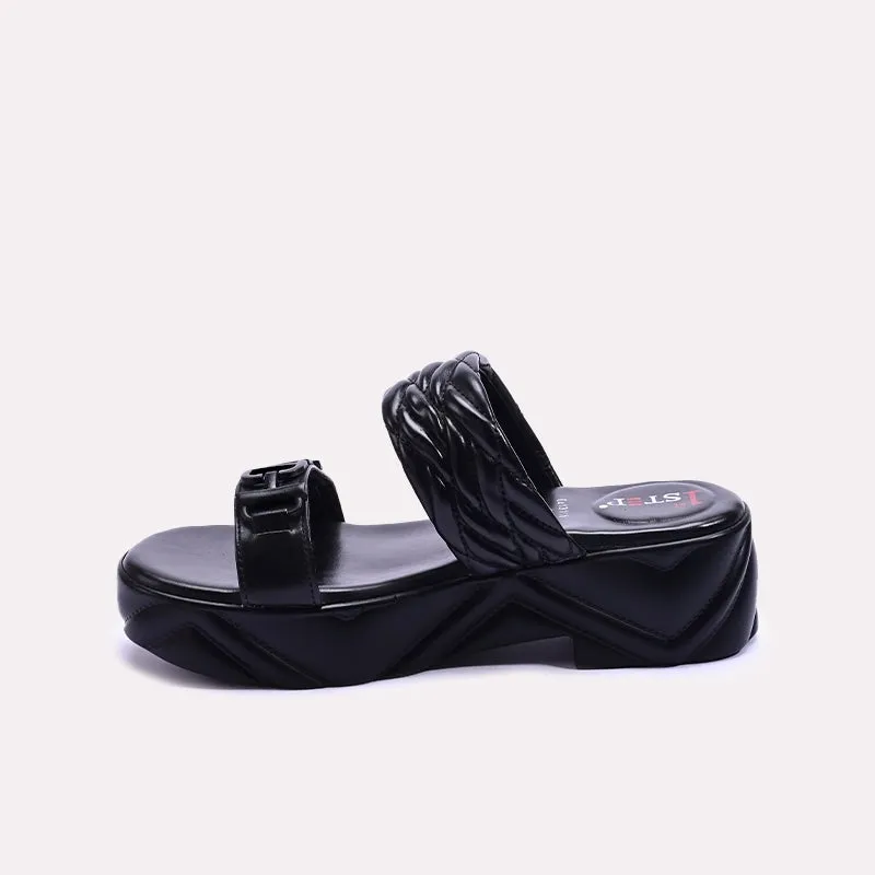 Black Chunky Casual Slippers 0413151