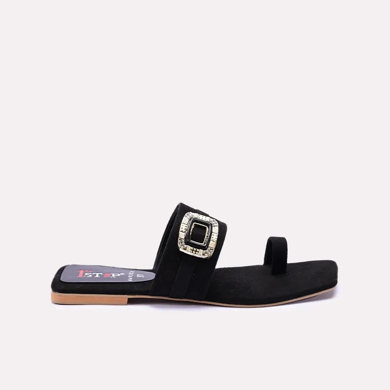 Black Flat Fancy Slippers 0412824