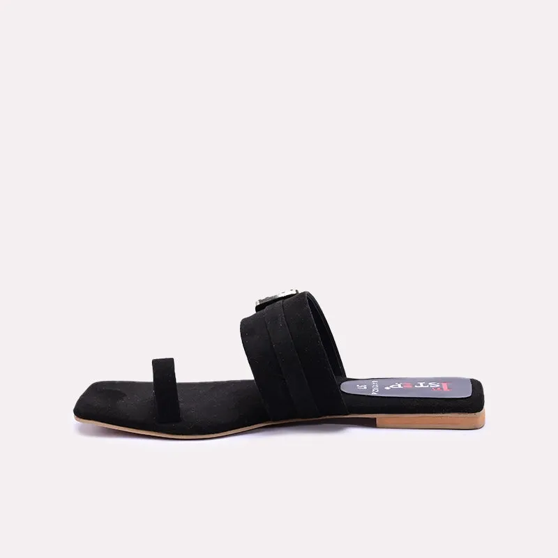 Black Flat Fancy Slippers 0412824