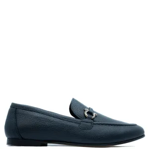 Blublonc Navy Pebbled Buckle Dress Shoe