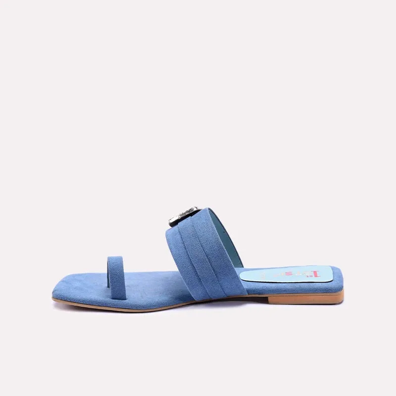 Blue Flat Fancy Slippers 0412824