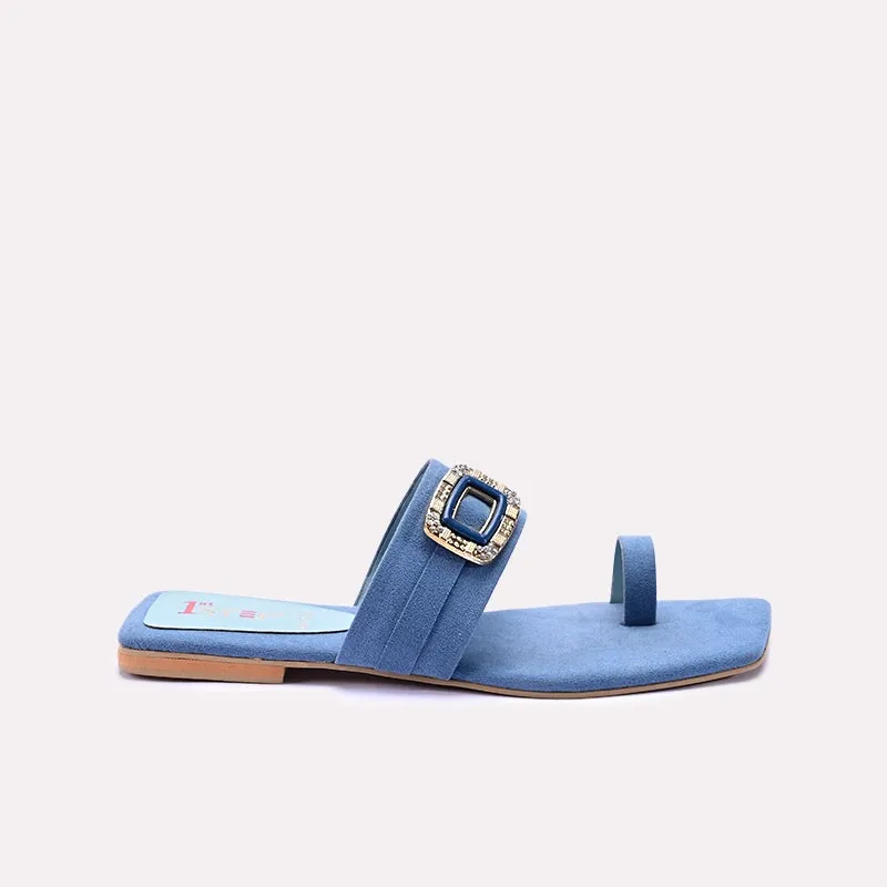 Blue Flat Fancy Slippers 0412824