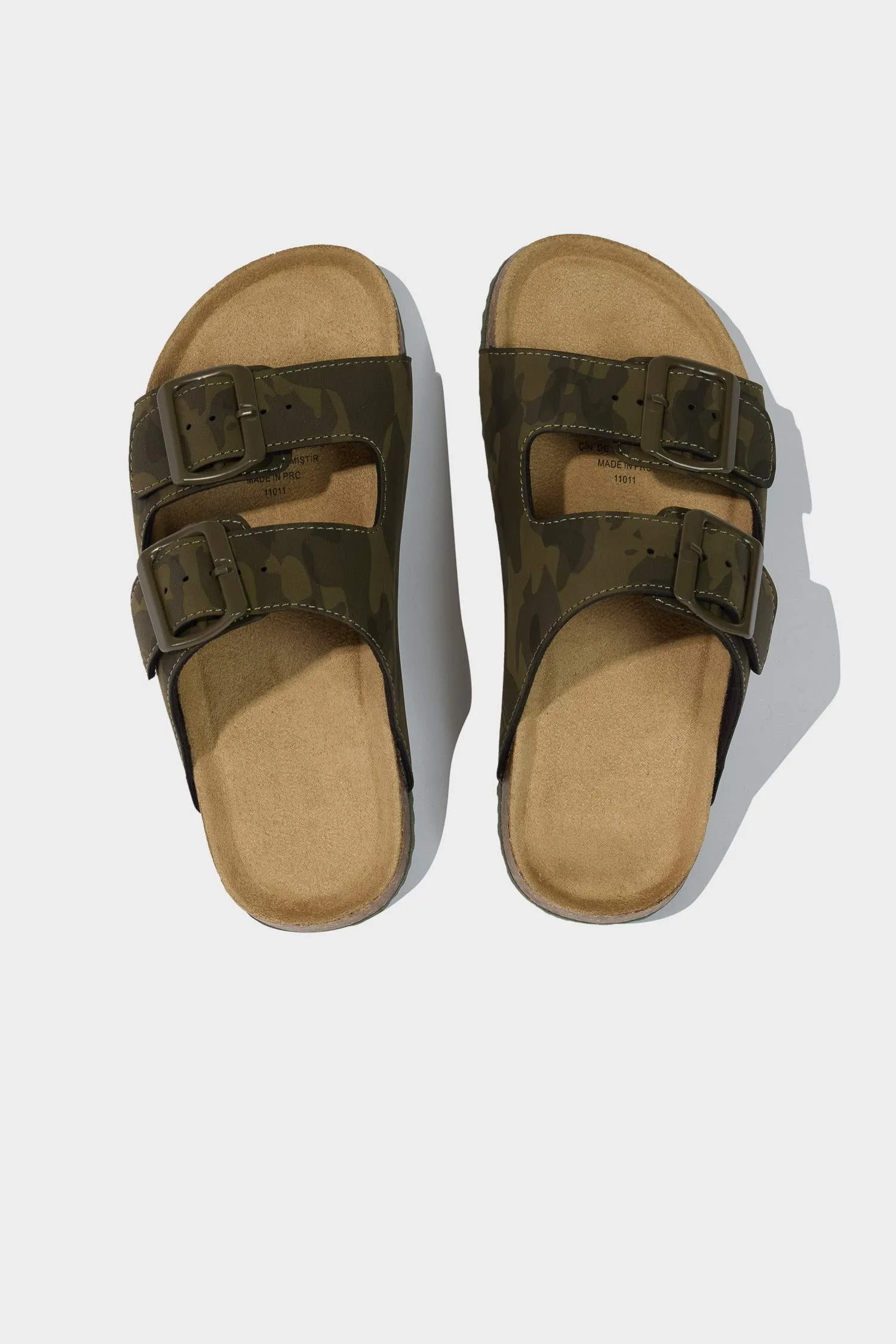 Boy Flat Sole Faux Leather Slippers
