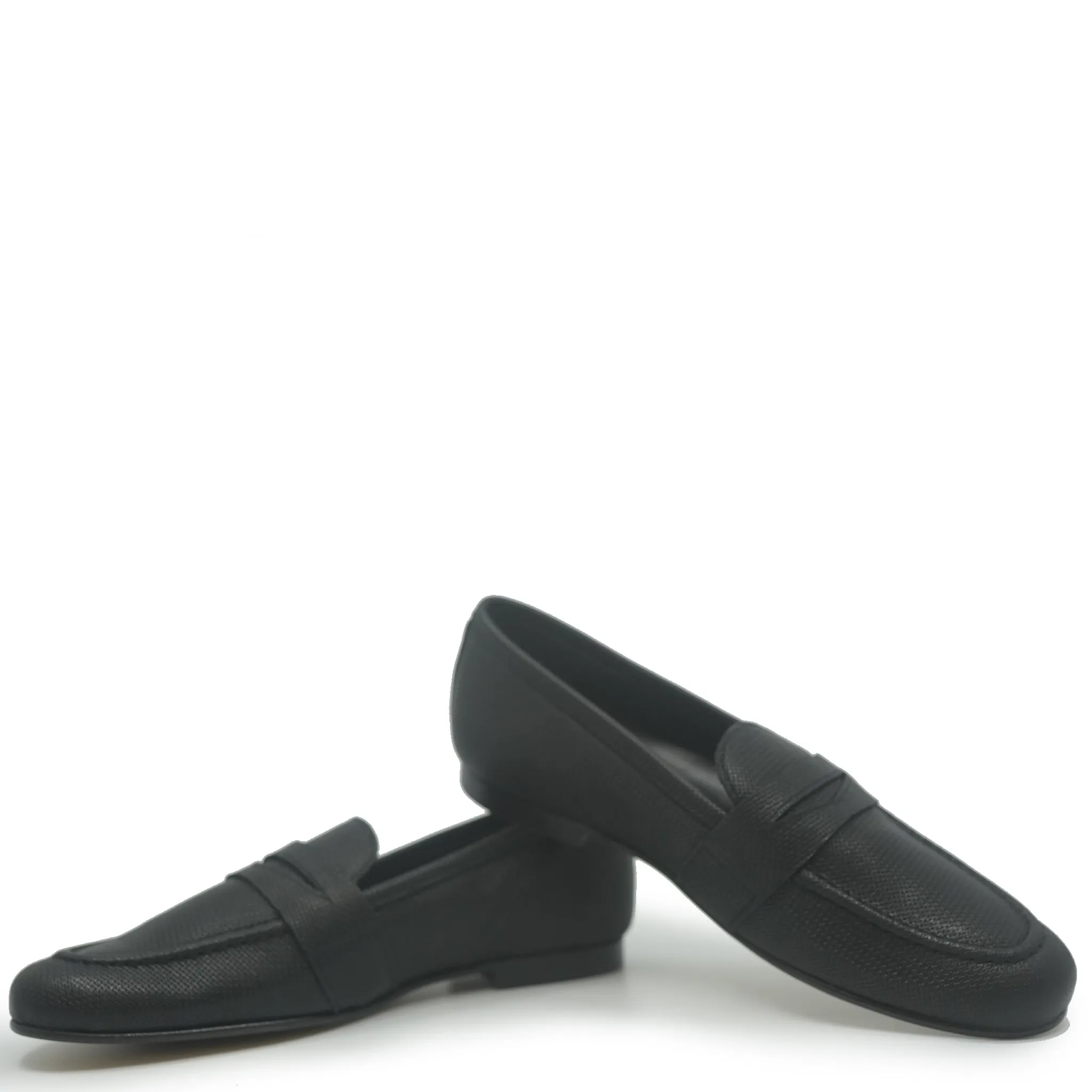 Brunellis Black Textured Penny Dress Shoe