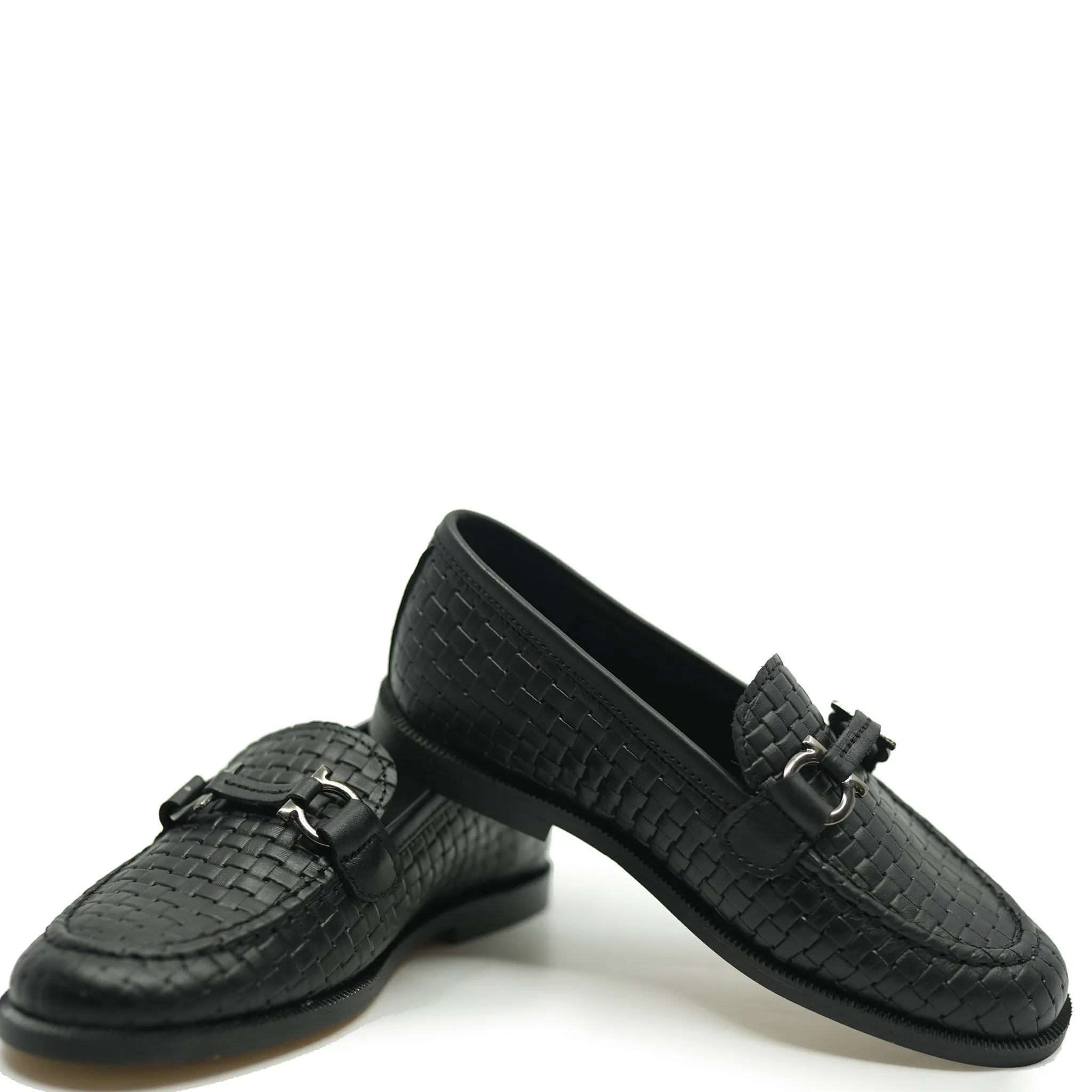 Brunellis Black Weave Toggle Dress Shoe