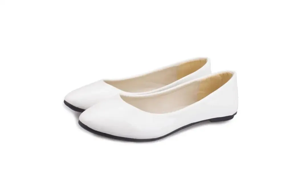 Candy Color Loafers Summer Ladies Flat Shoes Patent Leather Women Flats Comfortable Slip On Shoes Woman Plus Size EU42 WSH2215