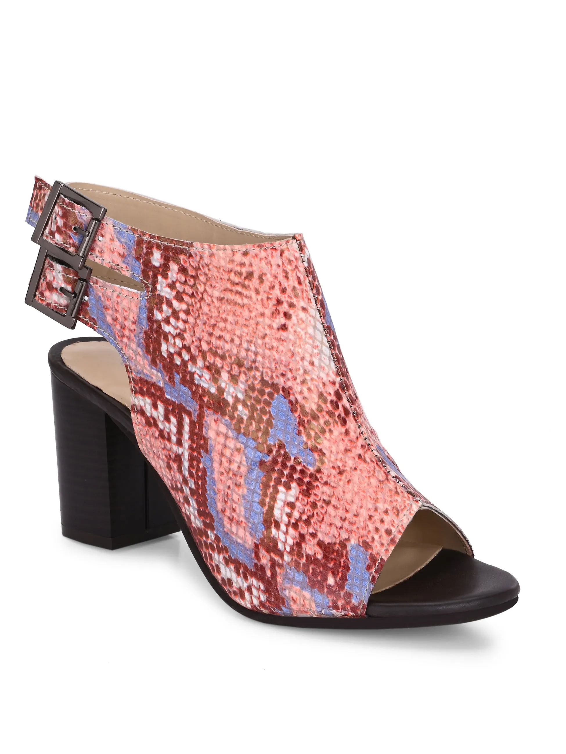 CARLO ROMANO MULTI COLOR SNAKE PRINT GENUINE LEATHER SANDAL FOR WOMEN