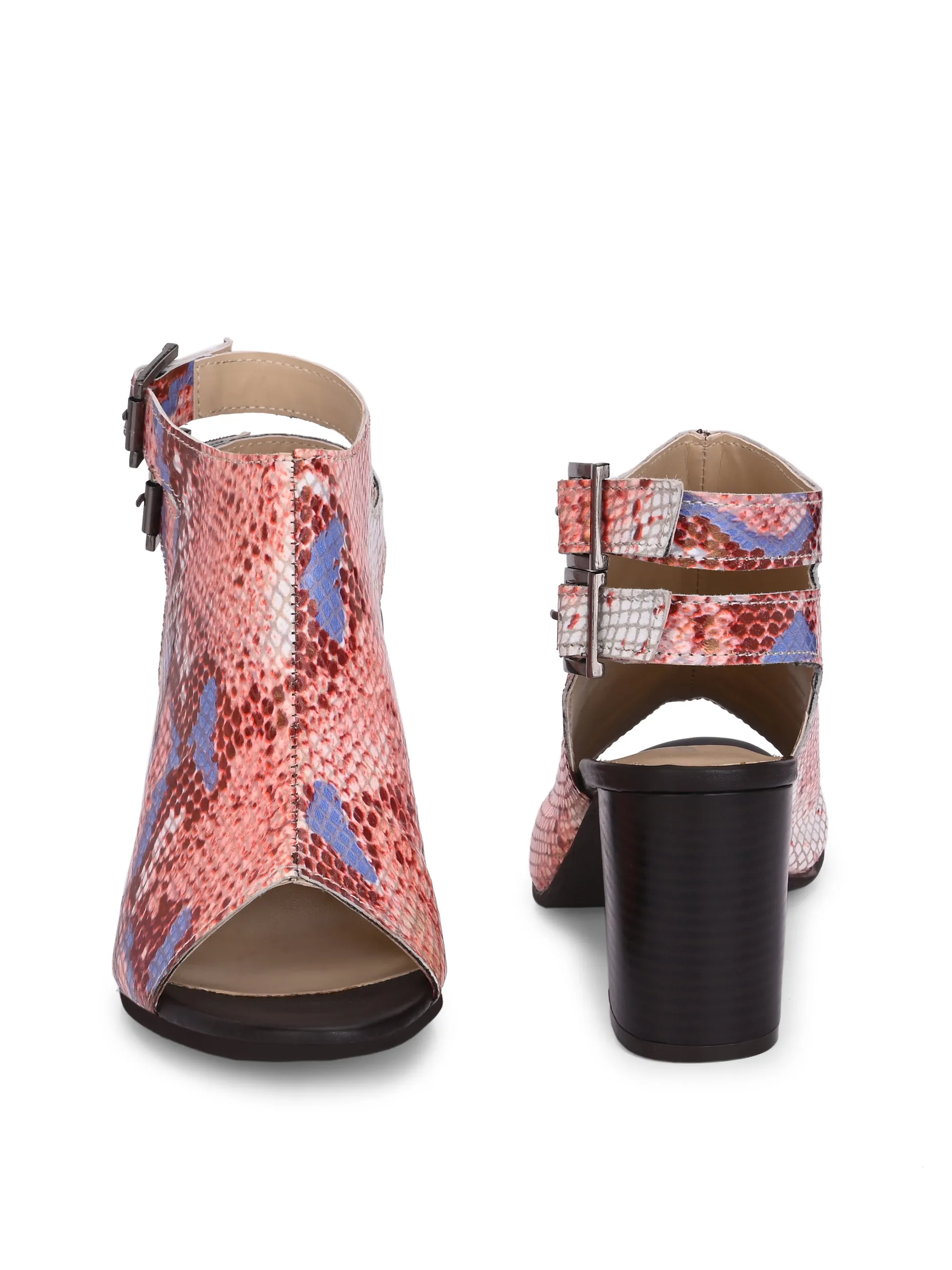 CARLO ROMANO MULTI COLOR SNAKE PRINT GENUINE LEATHER SANDAL FOR WOMEN
