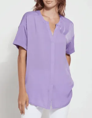 CLEARANCE- Leah - Short Sleeve Top - Magnolia