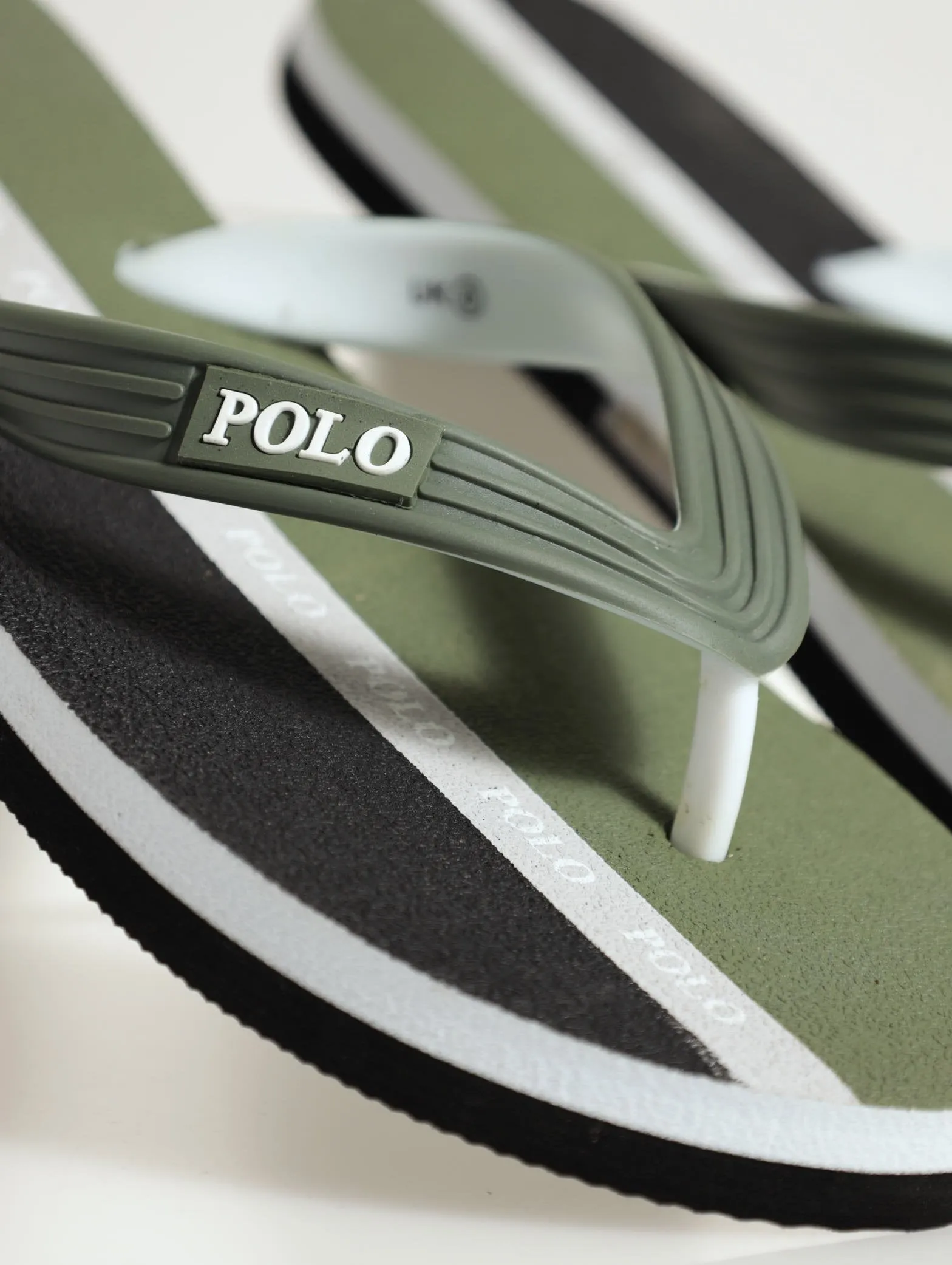 Colourblock Stripe Flip Flop - Fatigue