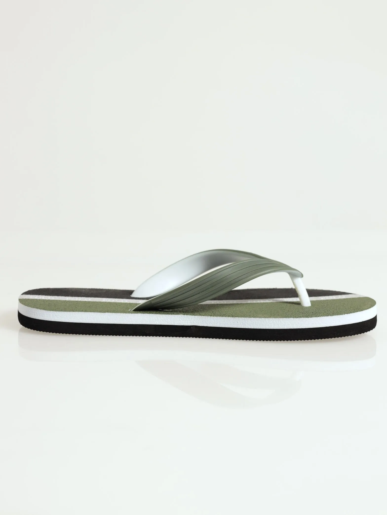 Colourblock Stripe Flip Flop - Fatigue
