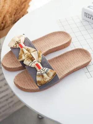Contrast Bow Flat Sliders