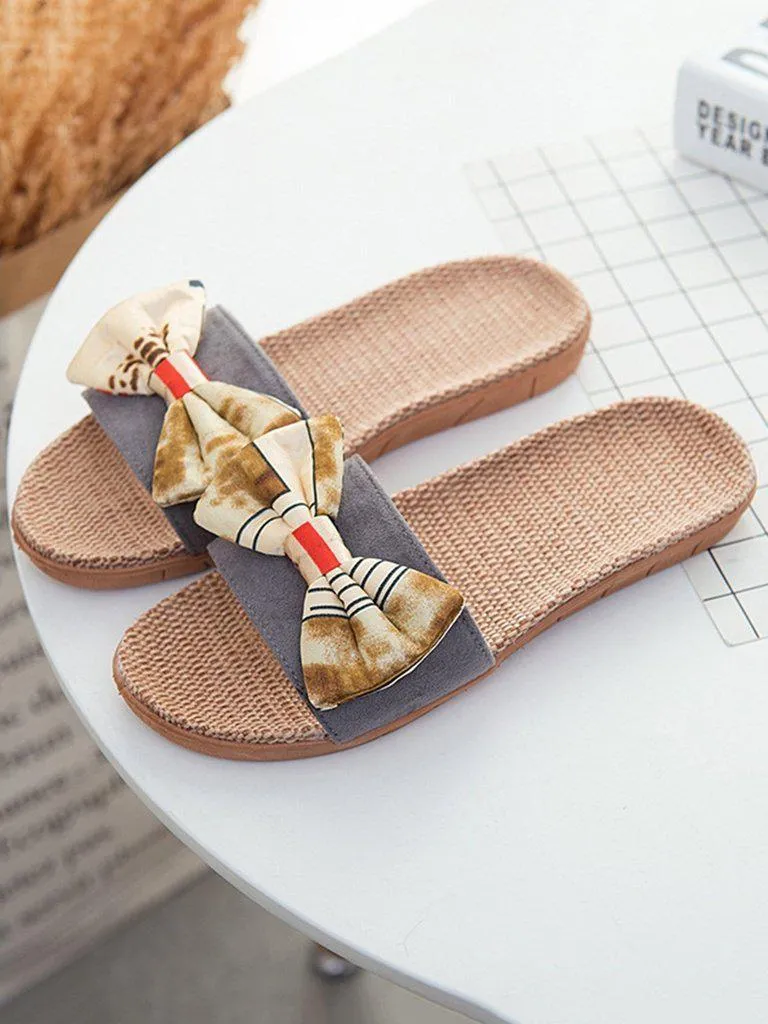 Contrast Bow Flat Sliders
