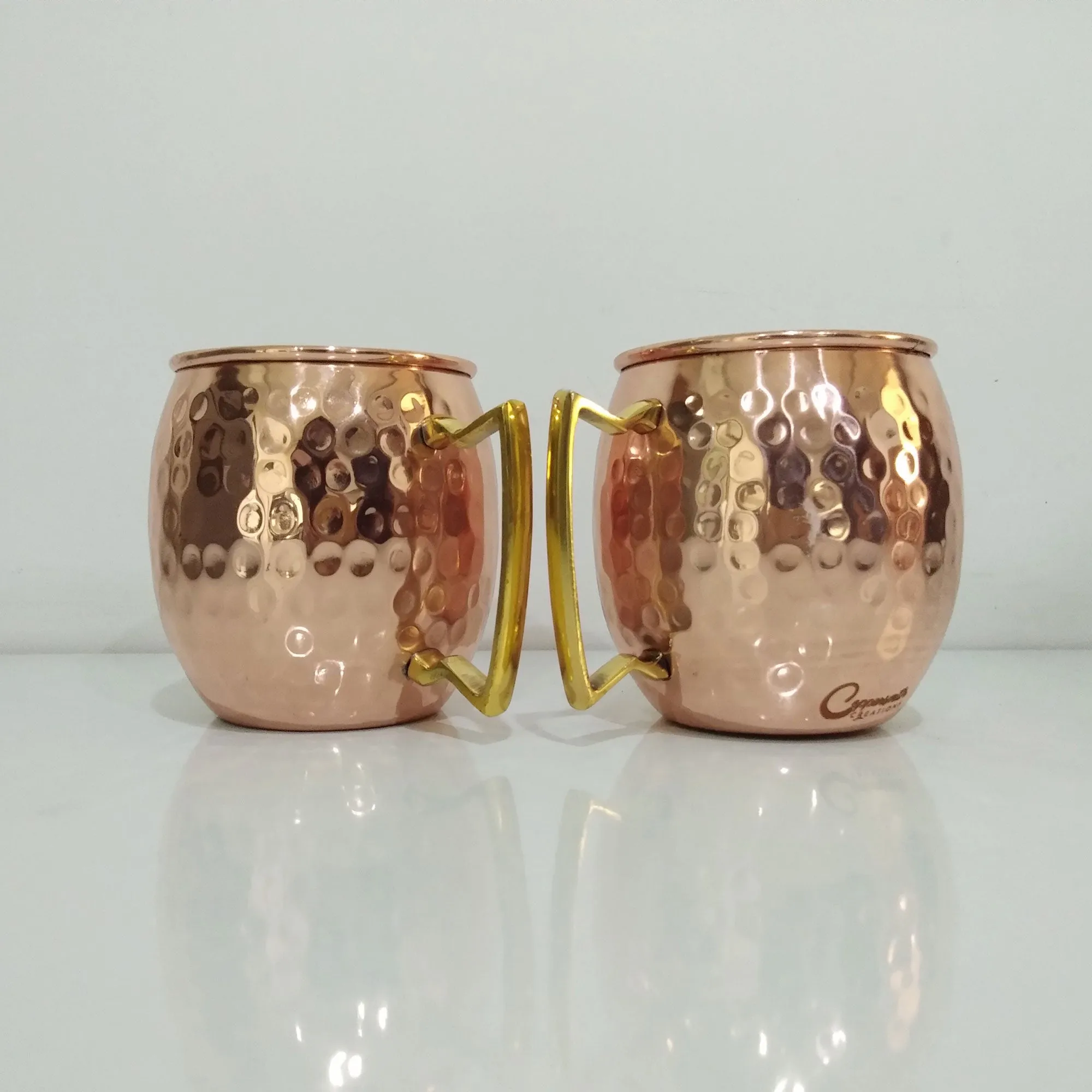 Copper Moscow Mule Mugs Hammered (Set of Two)